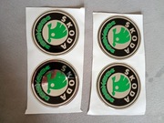 naklejka, naklejki SKODA okrągła 70mm zestaw, komplet 4 szt.