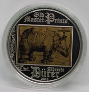 Nosorożec Albrechta Dürera - 2013, Srebrna Moneta 5 dolarów Wyspy Cooka