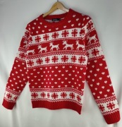 Sweter świąteczny Boohoo M nowy bez metki czerwony renifery