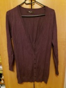 Fioletowy sweterek kardigan kaszmir wiskoza 38 M