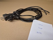 Kabel zasilający czarny, PE+N, 10/16A,250V, 1,3 m