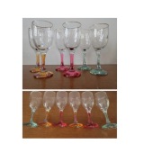 włoskie kieliszki do wina Murano kolorowe złocone zabytkowe kolekcjonerskie