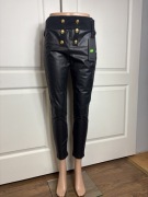 Spodnie damskie czarne eko skóra wysoki stan Monday Premium XXL 44