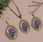 Zestaw biżuterii w kolorze starego złota Vintage Nowe