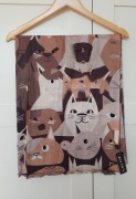 Szalik szal chusta brąz camel beż koty kotki Elisas 76x196