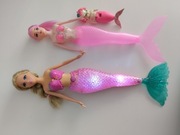 Lalka barbie syrenka że świecącym ogonem plus 2 syrenki
