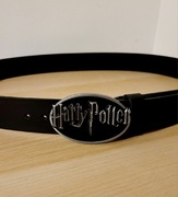 Czarny męski skórzany pasek Harry Potter 