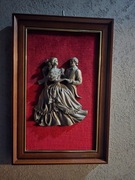 Vintage Francja Pewter: Tańcząca para Silhouette, Prezent  Rocznica slubu