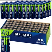 40x BATERIE BATERIA ALKALICZNE PALUSZKI BLOW AA LR6 R6 ZESTAW
