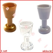 LEGO 2343 KIELICH puchar kieliszek biały / Trans Clear złoty jasny szary