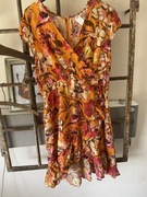 XXXL sukienka kopertowa wiązana kwiaty