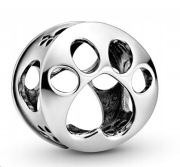 Charms Ażurowy odcisk łapy srebro S925+GRATIS