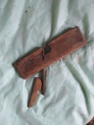 Narzędzie stary drewniany hebel (strug), cieślarski/stolarski vintage