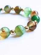 Bransoletka z Zielonego Agatu Mozaikowego i Hematytu | NaKra Jewelry
