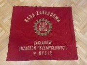 Nysa Zakłady Urządzeń Przemysłowych Sztandar Haftowany Pamiątka Prl