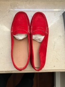 Mokasyny Venezia nubuk czerwone NOWE