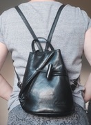 Vera Pelle mini czarny plecak skórzany miejski skóra naturalna włoski