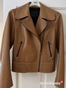 Massimo Dutti kurtka skórzana damska XS camel brąz skóra naturalna