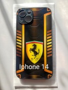 Etui do Iphone 14 z logo Ferrari tempered glass