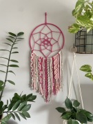 Łapacz snów makrama boho handmade fuksja korale