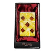 Zapalniczka żarowa zdobiona naturalnym bursztynem 