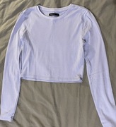 House crop top liliowy fioletowy bluzka z długim rękawem S