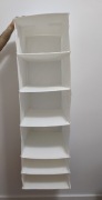 IKEA: SKUBB Wisząca półka, 6 przegród, biały,35x45x125 cm
