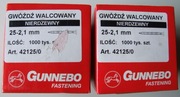 Gwoździe walcowane pierścieniowe nierdzewne 2,1x25 2000szt