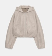 ZARA Miękka Kurtka z Kapturem / Brązowy - Popielaty / Roz. M