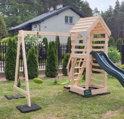 Plac zabaw "LENA" – domek, huśtawka, tablica kredowa DOSTAWA CAŁY KRAJ