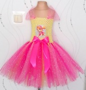 Tiulowa sukienka tutu błyszcząca z tiulu Psi Patrol Skye przebranie bal 