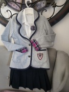 Marynarka, koszula,  spódniczka plisowana 116