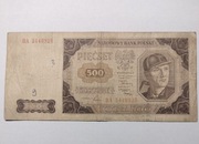 Banknot 500 zł 1948 r Seria BA