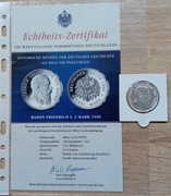 Baden Friedrich I 2 Marki 1906 - REPLIKA   Ag 333/1000