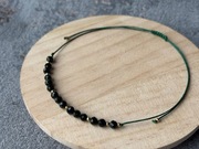 Bransoletka na sznurku kamień naturalny zielona klasyczna regulowana