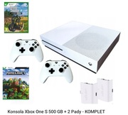 Xbox One S 500 GB + 2 pady + 2 gry