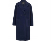 Bonprix płaszcz damski niebieski klasyczny bez kaptura 905355 rozmiar 36