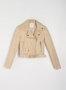 Ramoneska damska z paskiem imitacja zamszu