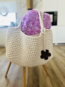 Duża torba wykonana ręcznie ze sznurka bawełnianego 