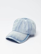 Jeansowa damska czapka z daszkiem z efektem acid wash (rozmiar S/M)