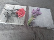 LAWENDA I RÓŻA 30X30  FOTO OBRAZ 2 szt