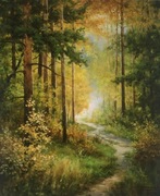 Leśna ścieżka - olej 60x50 cm