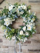 Wianek na drzwi, wieniec dekoracyjny bogato zdobiony, handmade