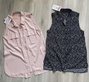 Dwie letnie bluzki młodzieżowe dziewczęce Sinsay wiskoza nowe XS/158cm 