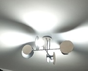 Lampa sufitowa drewniana brązowa czarna do salonu sypialni 4 pkt Emibig