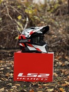 Kask Motocyklowy LS2 i gogle Strike Red