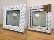 NOWE okno PCV małe 60x60 600 x 600 BIAŁY/ZŁOTY DĄB
