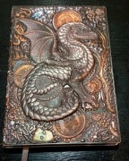 Piękny tłoczony notes notatnik A5, smok 3D