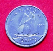 10  Centów  1979  r  -     Kanada   Szkuner Kanadyjski