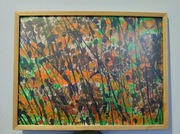 Abstrakcja akrylowa w ramie drewnianej 40x30 cm 